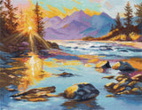 Cross Stitch Kit "Gold of Dawn" Oven S1724 – Dawn landscape 32x26 cm Aida 16 ct