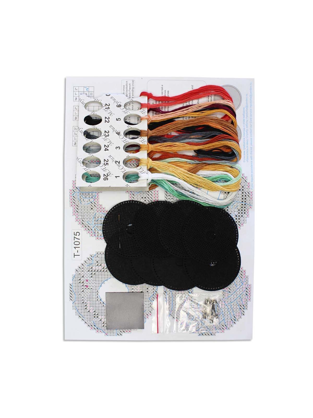 Vista adicional de Kit de punto de cruz MP Studia ST-1075 – Donuts de Halloween. Alfileres e imanes 6x6 cm
