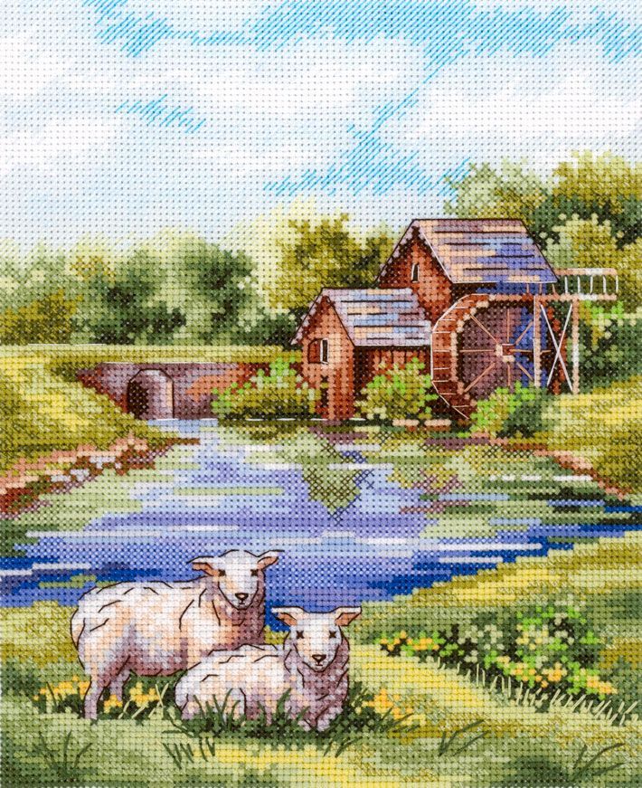 Vieux Moulin – Kit de broderie au point de croix MP Studia SNV-918
