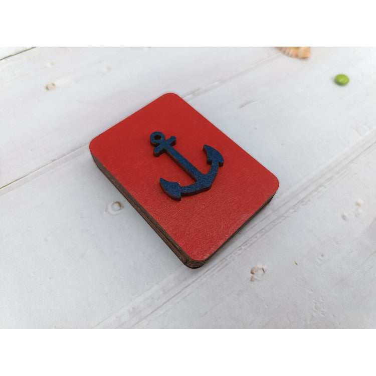 Étui à aiguilles en bois. Ancre. KF056/39 Sorcier