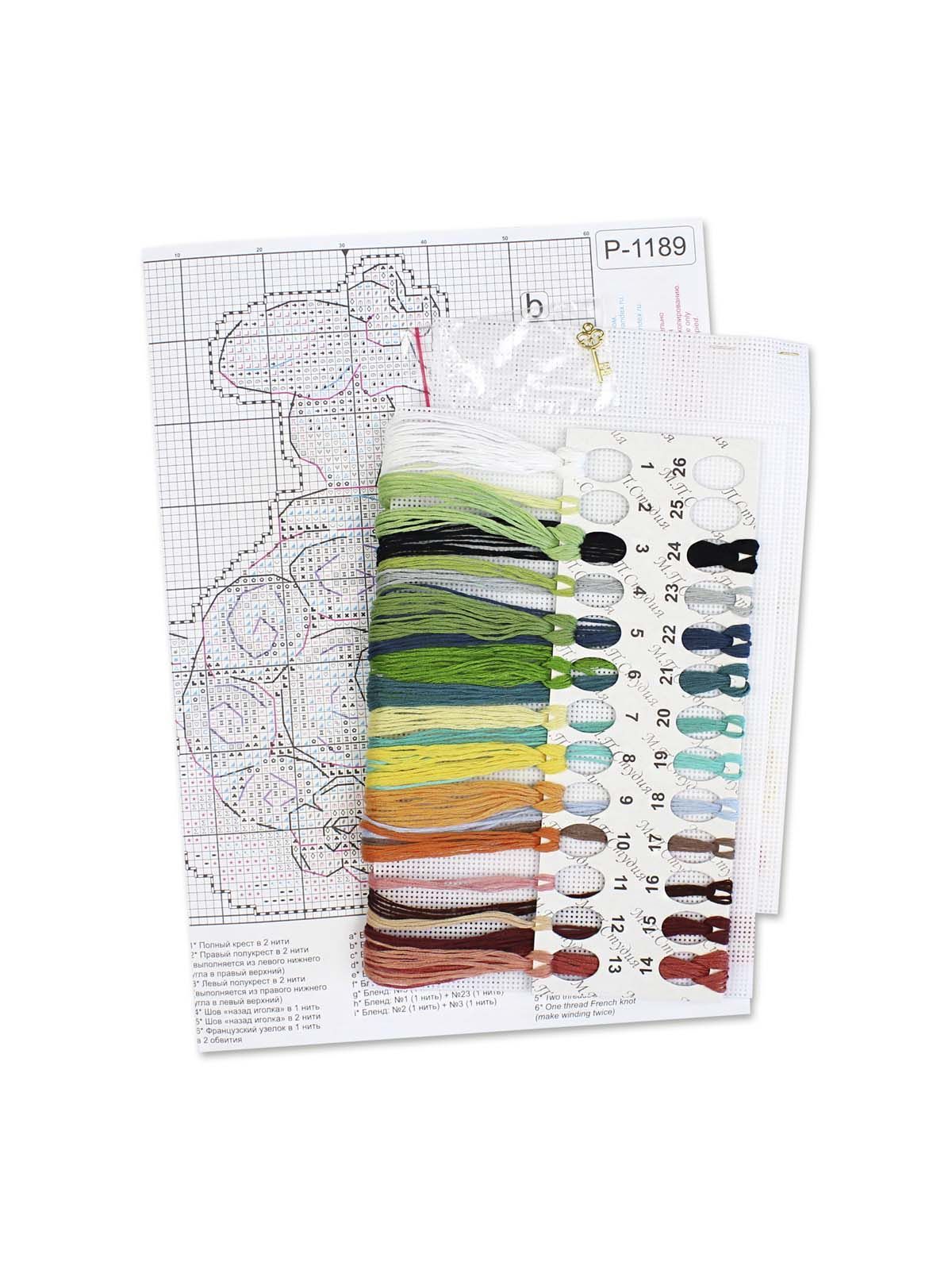 Vista adicional de Kit de punto de cruz en lienzo plástico MP Studia – Tortilla la Tortuga SR-1189 | Canvas plástico 14 ct