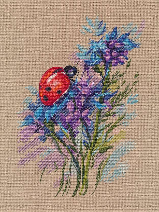 Vista adicional de Kit de punto de cruz Oven S1681 – Ladybug 14x20 cm