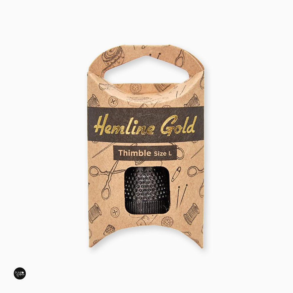 Vista adicional de Agujas Hemline 300.M.HG – Dedal de Metal Negro Gold: Comodidad y Precisión en tus Costuras 18 mm