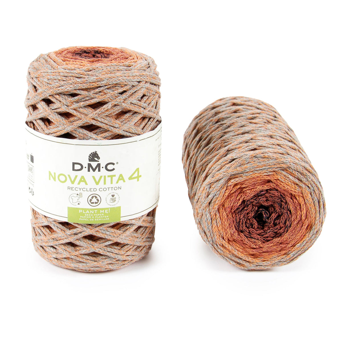 DMC Nova Vita 4 Multicolor - Hilo de Algodón Reciclado para Tejer y Macramé