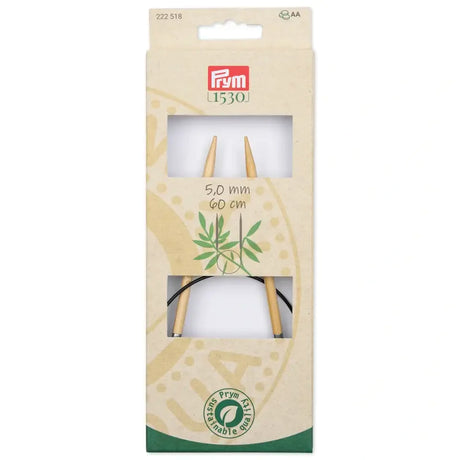 Aiguilles à tricoter circulaires en bambou Prym 1530 - Douceur, flexibilité et durabilité à chaque point