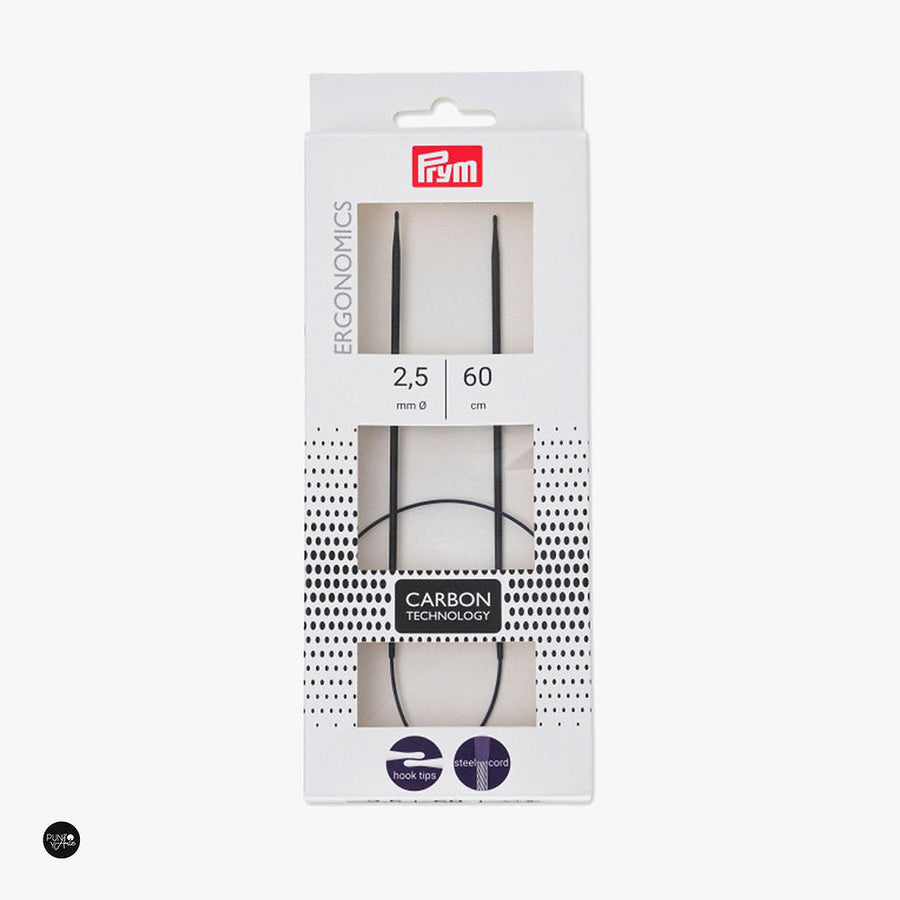 Aguja circular de tricot Ergonómica Carbon 2.5 mm Prym 215201 - accesorio Prym para punto y tejido