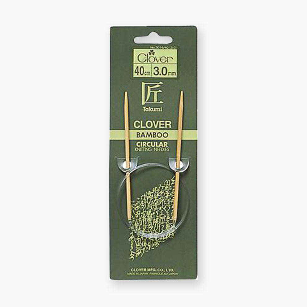 Clover 40cm Bamboo Takumi Circular Needles - Precise and Comfortable Knitting