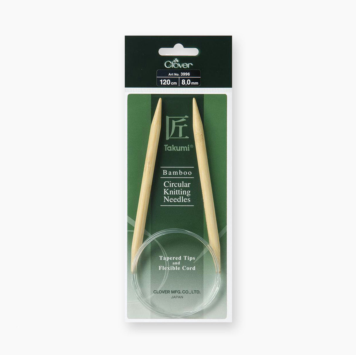 Aiguilles circulaires en bambou Takumi Clover - 120 cm pour un tricot parfait