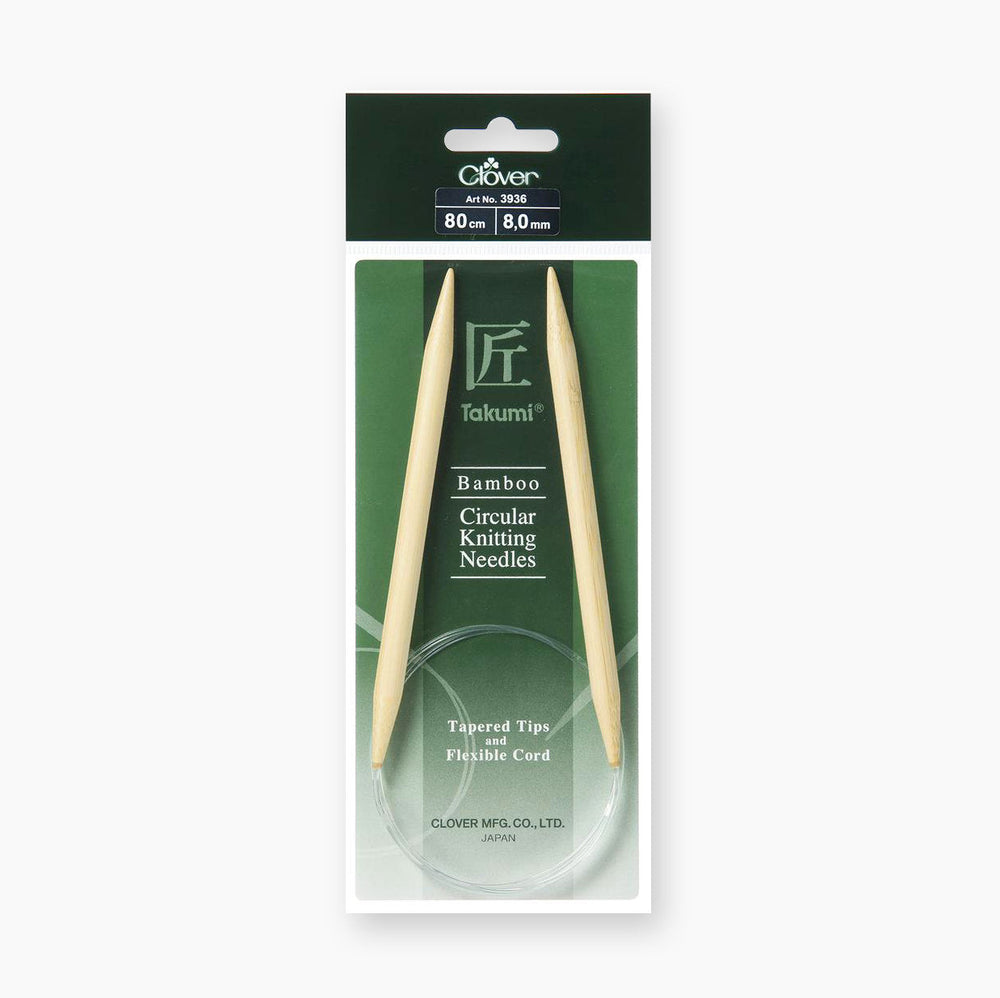 Clover 80cm Bamboo Takumi Circular Needles - Precision in Every Stitch