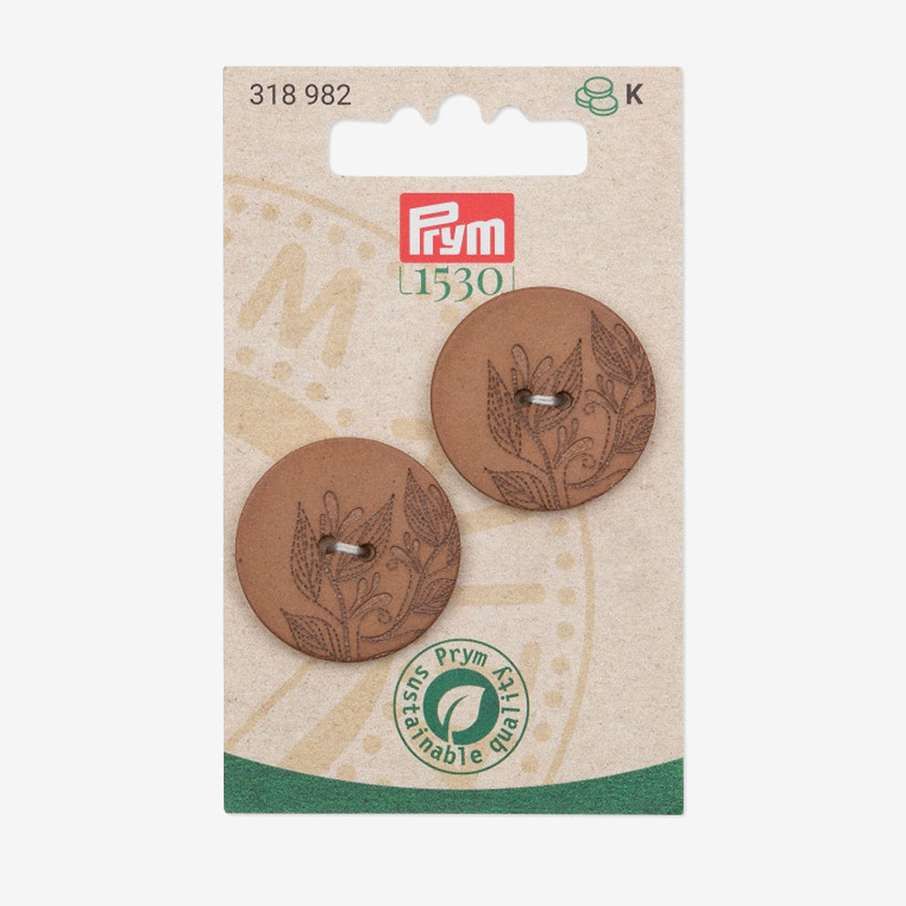 Botones de Cáñamo Reciclado 28 mm Color Marrón Claro Prym 318982 - accesorio Prym para cierres y accesorios de prendas