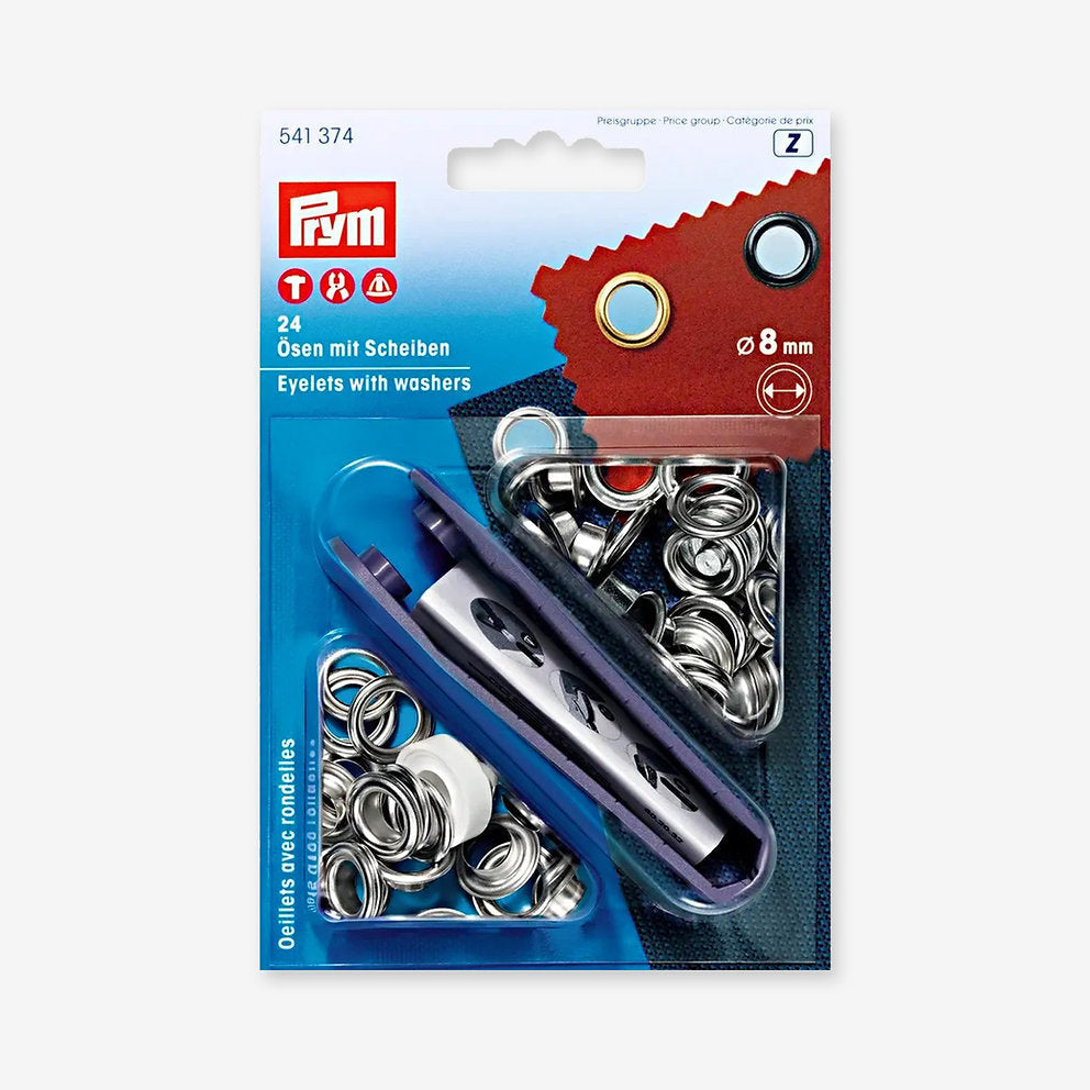 Kit de Ojetes con Arandela 8 mm Prym 541362 - accesorio Prym para cierres y accesorios de prendas