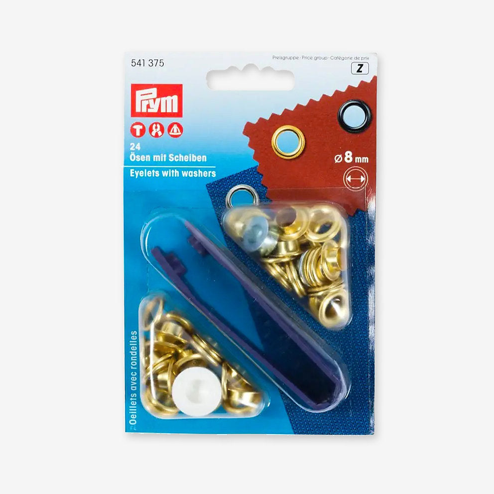 Kit de Ojetes con Arandela 8 mm Prym 541362 - accesorio Prym para cierres y accesorios de prendas
