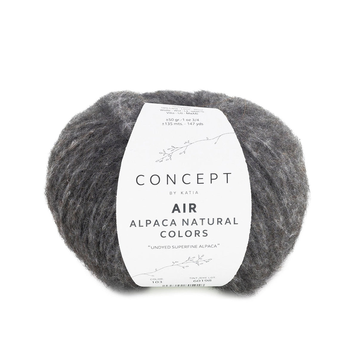 Katia Air Alpaca Natural Colors: Lana Sin Teñir con Efecto Perchado para Creaciones Únicas