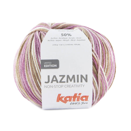 Katia JAZMIN en couleurs pastel - Laine en édition limitée avec toucher doux et imprimé multicolore