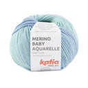 Lana Merino Baby Aquarelle degradé de 3 colores para bebé de Katia - Suave, Duradera y Amigable con el Medio Ambiente