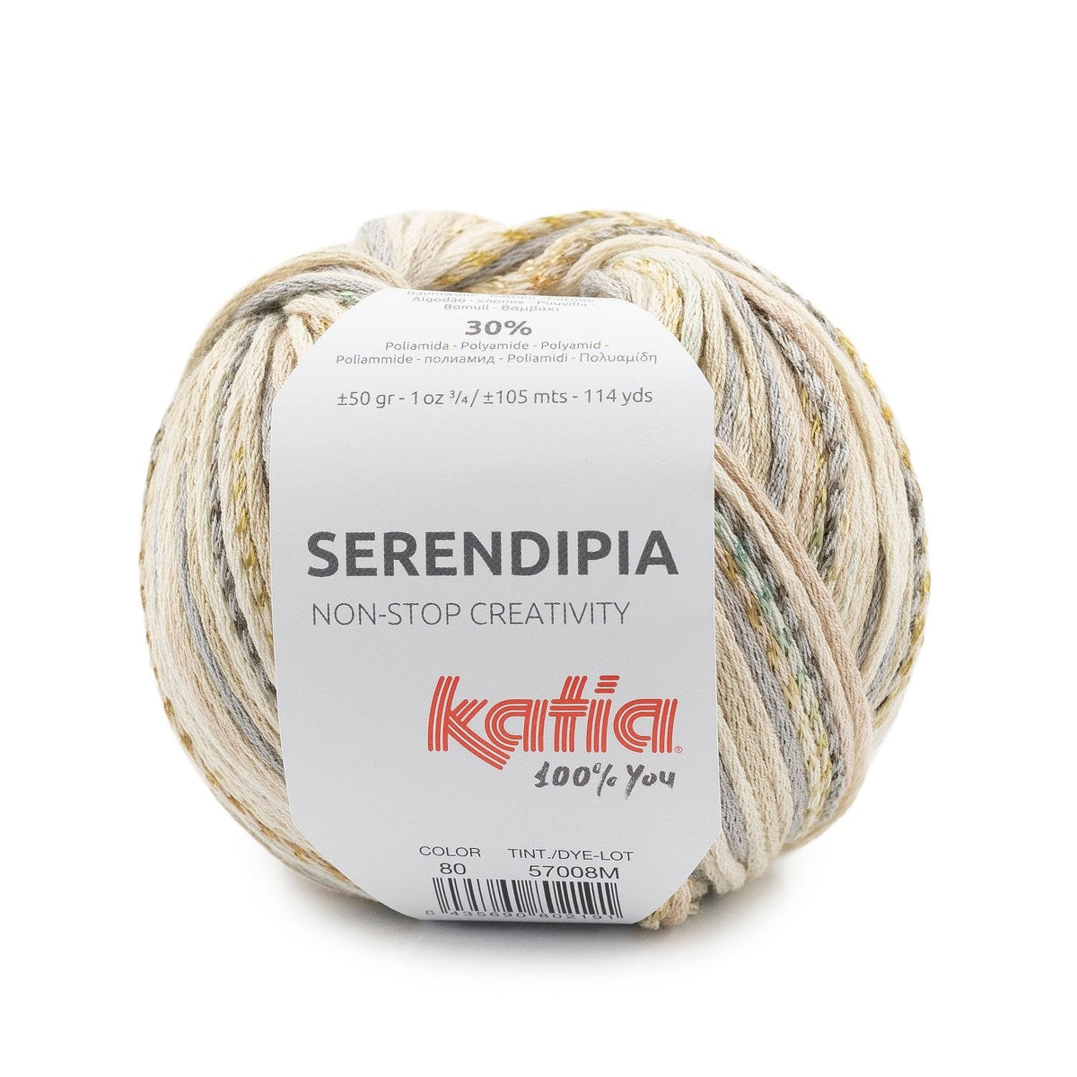Katia Serendipia Baumwollgarn in mehrfarbiger Bandoptik für luftige und farbenfrohe Kleidungsstücke im Frühling und Sommer