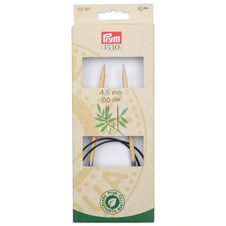 Aiguilles à tricoter circulaires en bambou Prym 1530 - Douceur, flexibilité et durabilité à chaque point