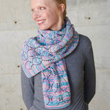 Free Pattern Openwork Leaves Scarf with 1 Ball JAZMIN by Katia, Perfect for Learning Openwork Stitch