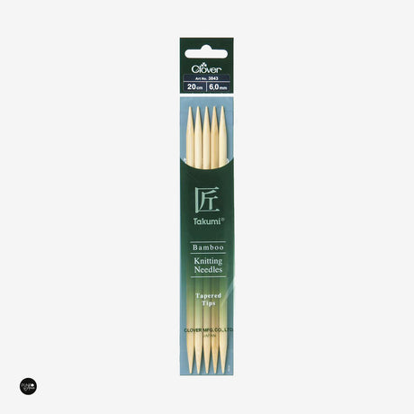 Takumi Bamboo Double Pointed Knitting Needles 20cm Clover | Quality and Comfort